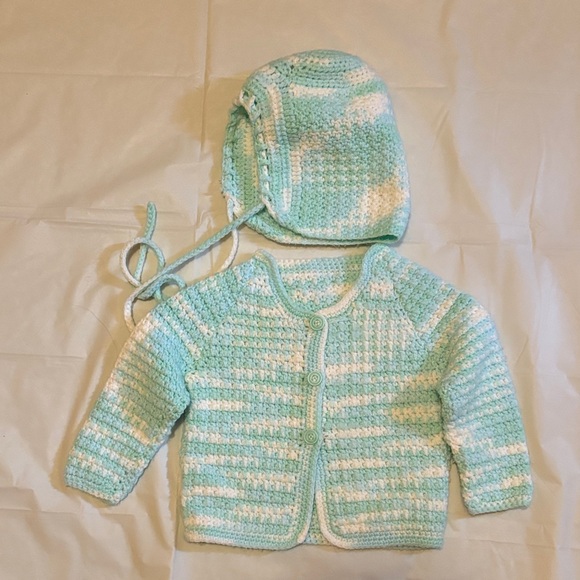 Other - Handmade Baby Crochet Sweater and Bonnet